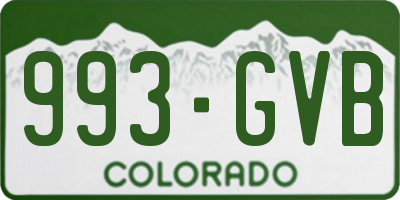 CO license plate 993GVB