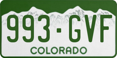 CO license plate 993GVF