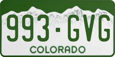 CO license plate 993GVG