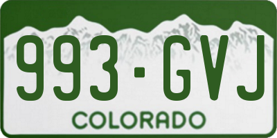CO license plate 993GVJ