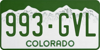 CO license plate 993GVL