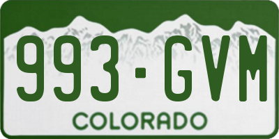 CO license plate 993GVM