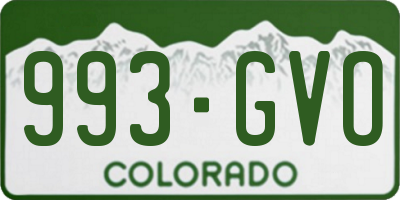 CO license plate 993GVO