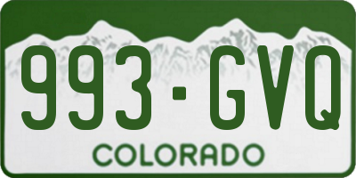 CO license plate 993GVQ