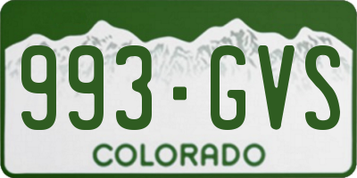 CO license plate 993GVS