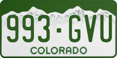 CO license plate 993GVU