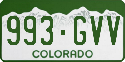 CO license plate 993GVV