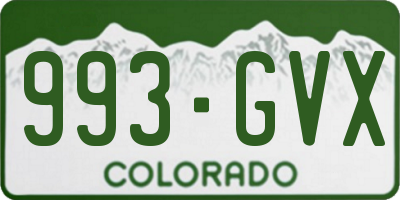 CO license plate 993GVX