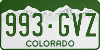 CO license plate 993GVZ