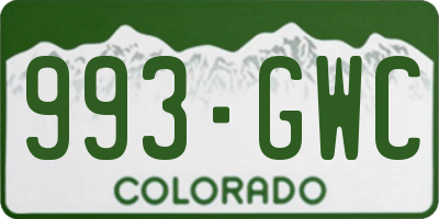 CO license plate 993GWC