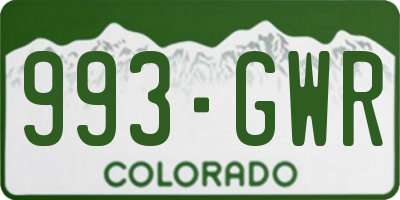 CO license plate 993GWR
