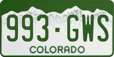 CO license plate 993GWS