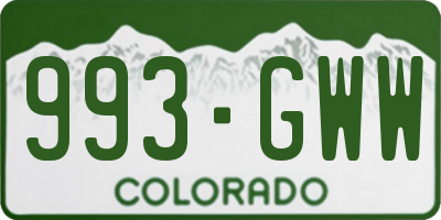 CO license plate 993GWW