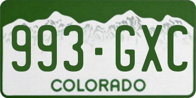 CO license plate 993GXC