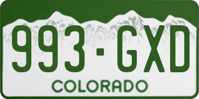 CO license plate 993GXD