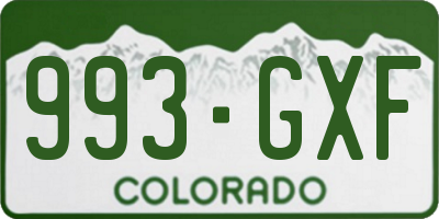 CO license plate 993GXF