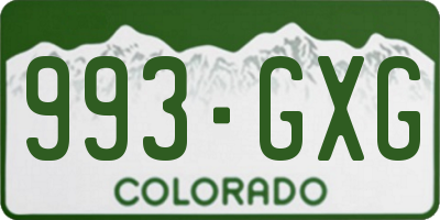 CO license plate 993GXG