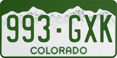 CO license plate 993GXK