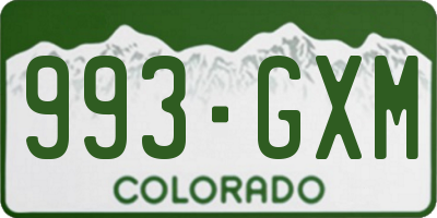 CO license plate 993GXM