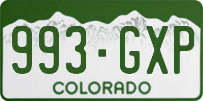 CO license plate 993GXP