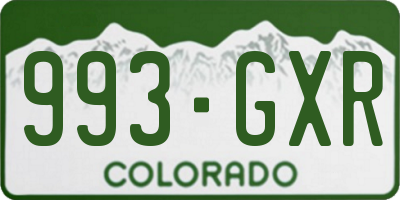 CO license plate 993GXR