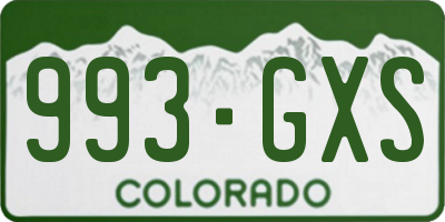 CO license plate 993GXS