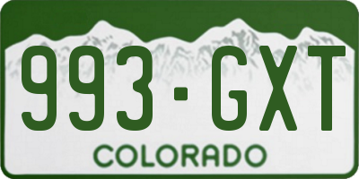CO license plate 993GXT