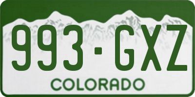 CO license plate 993GXZ