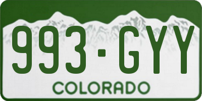 CO license plate 993GYY