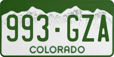 CO license plate 993GZA