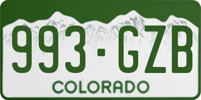 CO license plate 993GZB