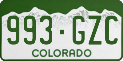 CO license plate 993GZC