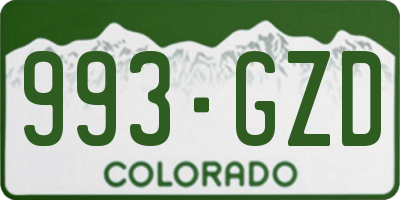 CO license plate 993GZD