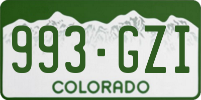 CO license plate 993GZI