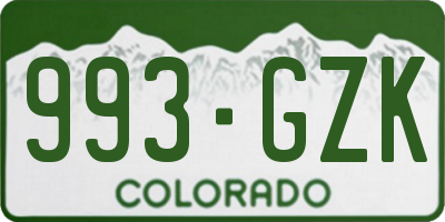 CO license plate 993GZK