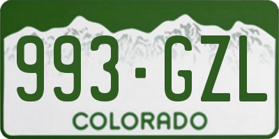 CO license plate 993GZL