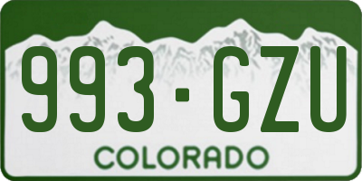 CO license plate 993GZU