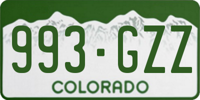 CO license plate 993GZZ