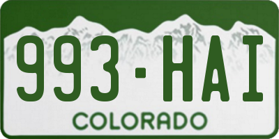 CO license plate 993HAI