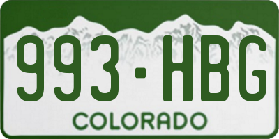 CO license plate 993HBG