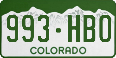 CO license plate 993HBO