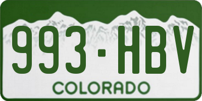 CO license plate 993HBV