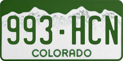 CO license plate 993HCN