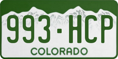 CO license plate 993HCP