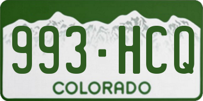 CO license plate 993HCQ