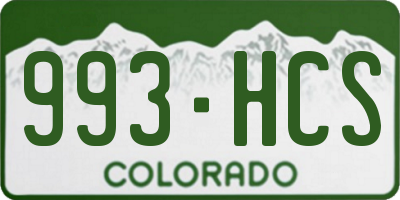 CO license plate 993HCS
