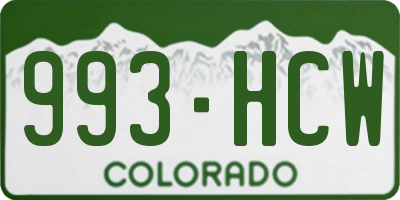 CO license plate 993HCW