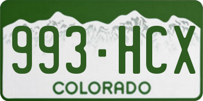 CO license plate 993HCX