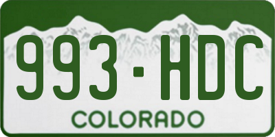 CO license plate 993HDC