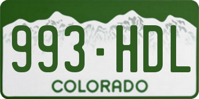 CO license plate 993HDL